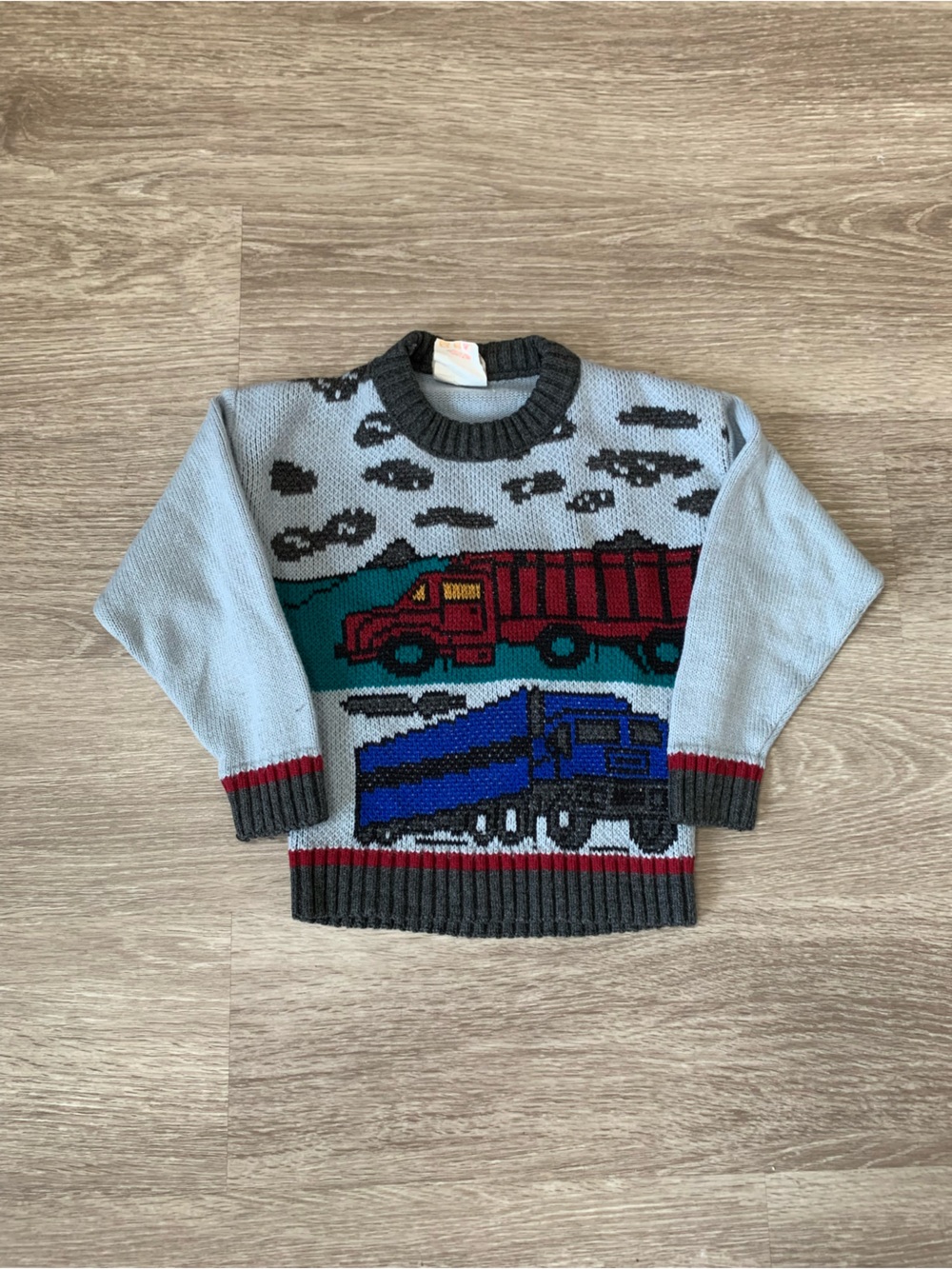 Vintage Sears Kids Truck Knit Sweater